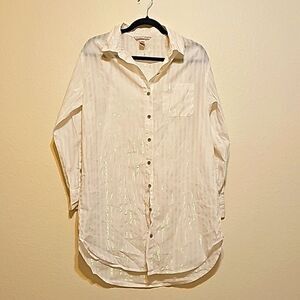 Victoria’s Secret Buttoned Sparkle Striped Shirt M